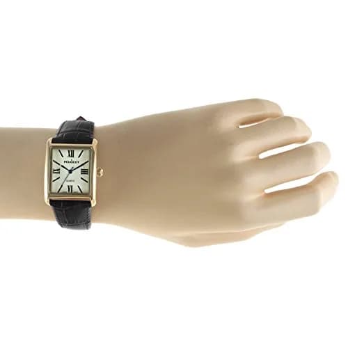 Peugeot Women's Tank Leather Dress Watch Roman Numeral Dial Blue Hands | Classic Elegant Design thumbnail 4