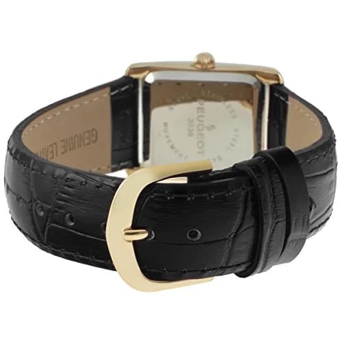 Peugeot Women's Tank Leather Dress Watch Roman Numeral Dial Blue Hands | Classic Elegant Design thumbnail 3