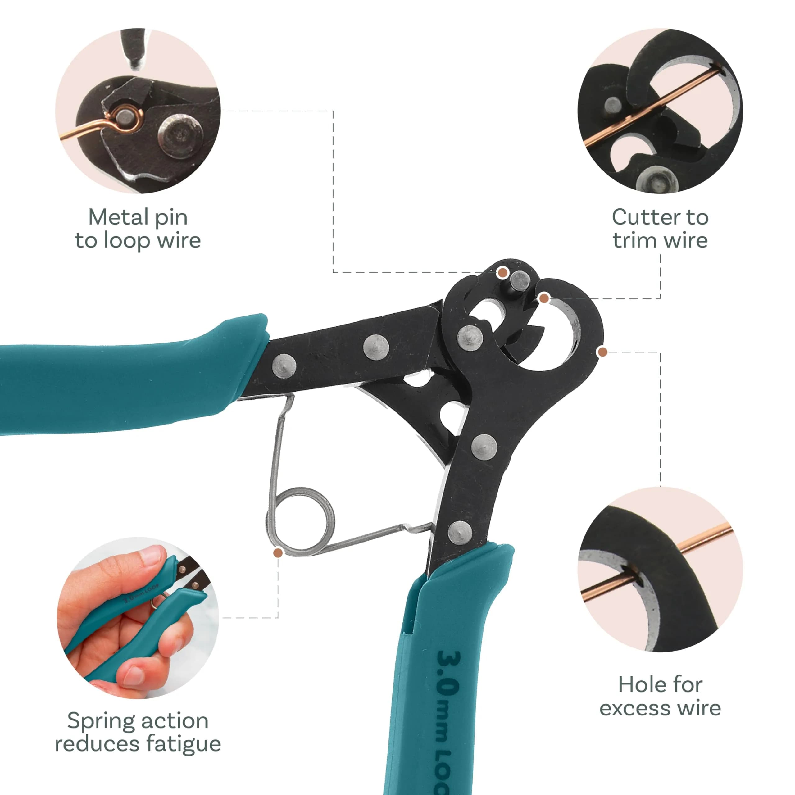 The Beadsmith Original One Step Looper Pliers | 3mm Loop Size, 24-18 Gauge Wire - view 5