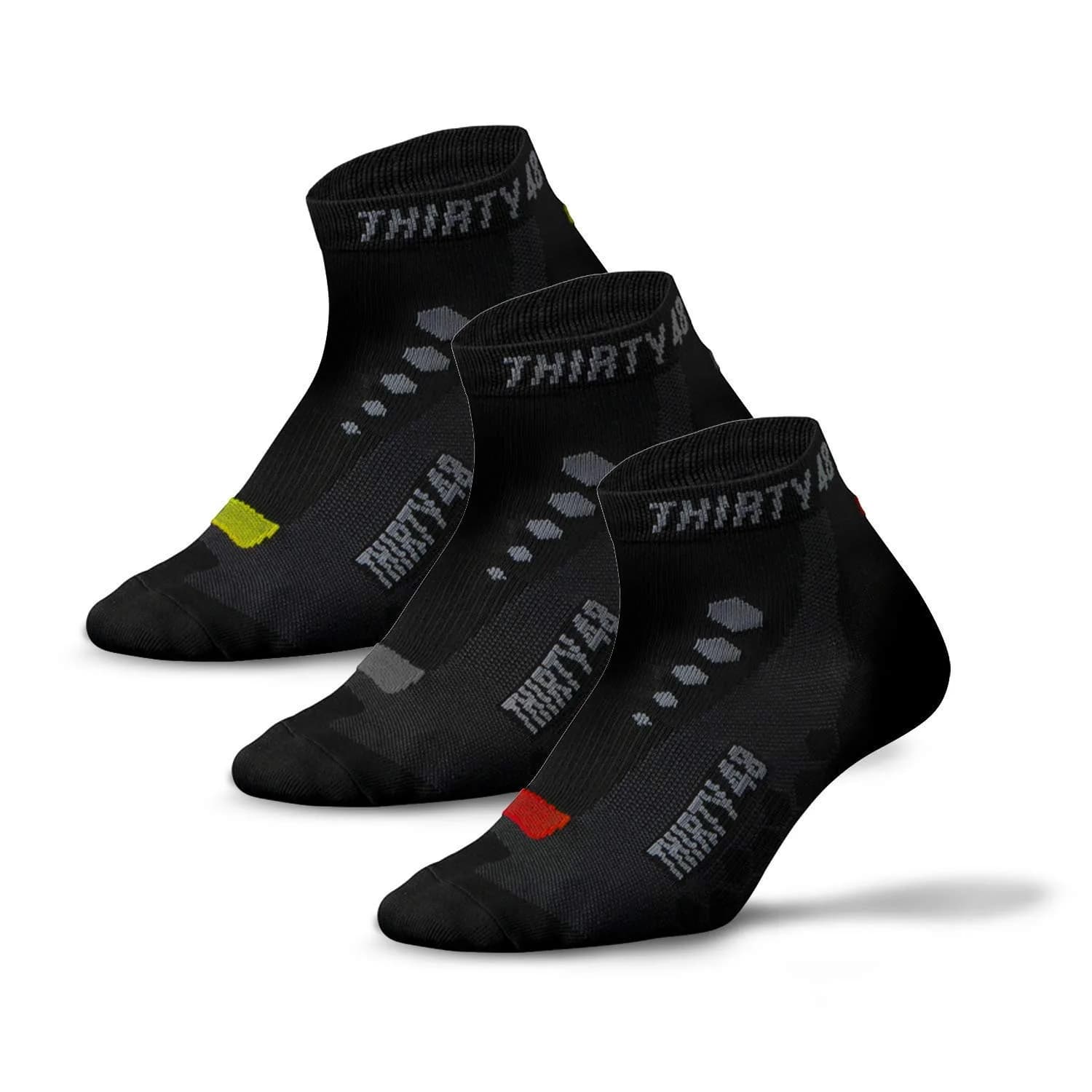 Thirty48 Low Cut Cycling Socks for Men and Women | Unisex Breathable Sport Socks (Small - Women 5-8 // Men 4-7, 3 Pairs, Black Mixed Color) — (3 Pairs) Black Mixed Color