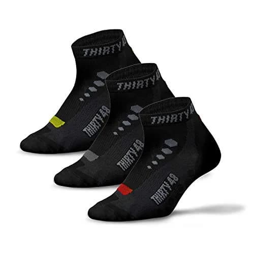 Thirty48 Low Cut Cycling Socks for Men and Women | Unisex Breathable Sport Socks (Small - Women 5-8 // Men 4-7, 3 Pairs, Black Mixed Color) thumbnail 1