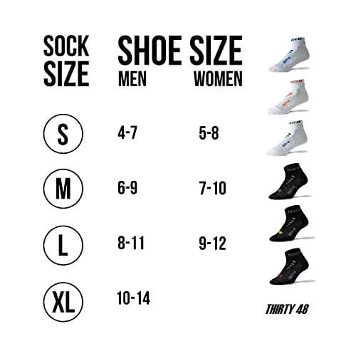 Thirty48 Low Cut Cycling Socks for Men and Women | Unisex Breathable Sport Socks (Small - Women 5-8 // Men 4-7, 3 Pairs, Black Mixed Color) thumbnail 4