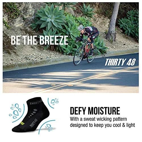 Thirty48 Low Cut Cycling Socks for Men and Women | Unisex Breathable Sport Socks (Small - Women 5-8 // Men 4-7, 3 Pairs, Black Mixed Color) thumbnail 5