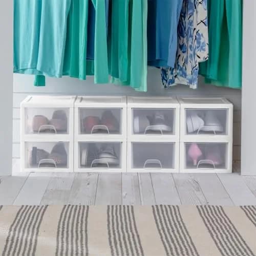 Sterilite Stacking Drawer Storage Organizer 6 Quart (1.5 L) | 6-Pack White Plastic Organizer thumbnail 4
