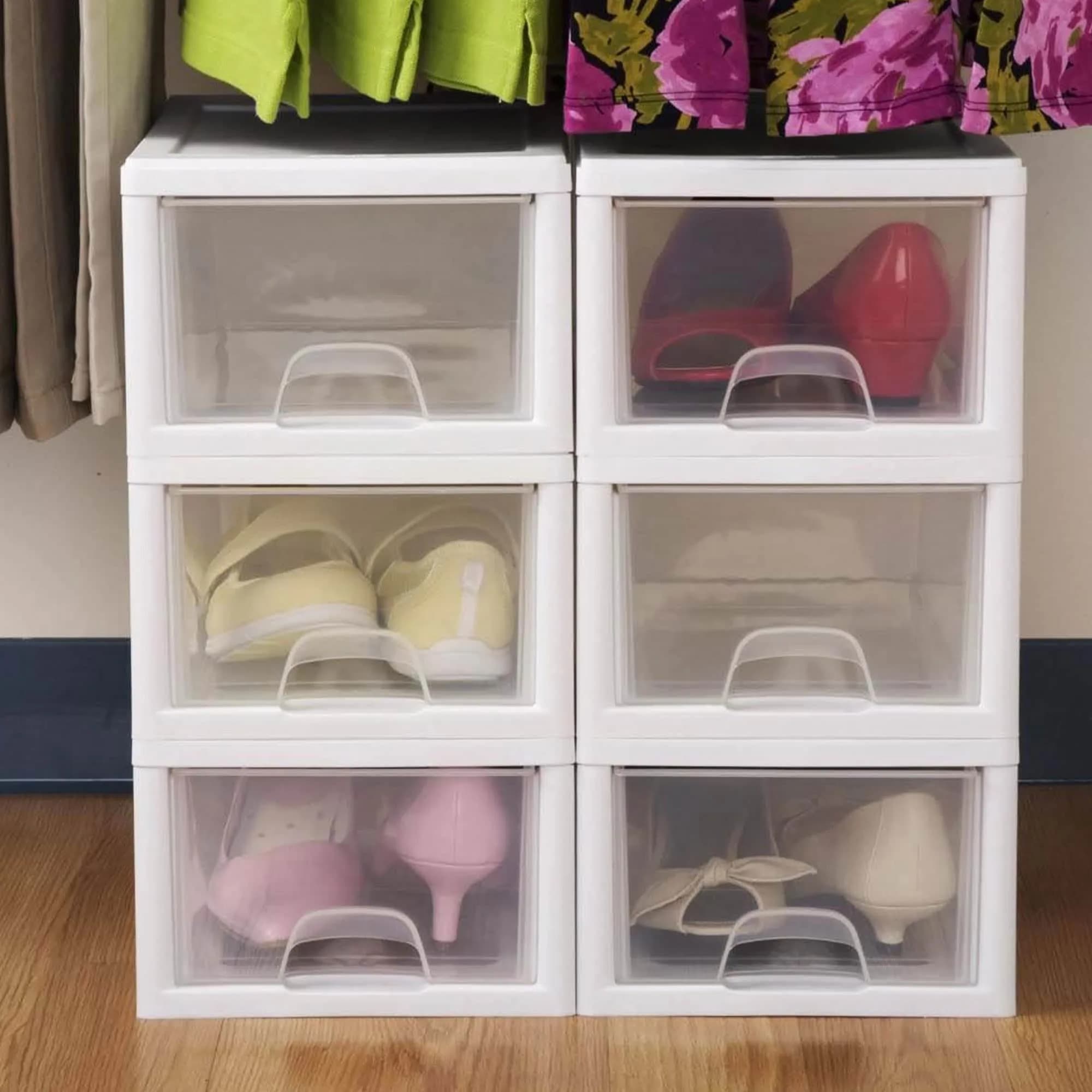 Sterilite Stacking Drawer Storage Organizer 6 Quart (1.5 L) | 6-Pack White Plastic Organizer - view 5