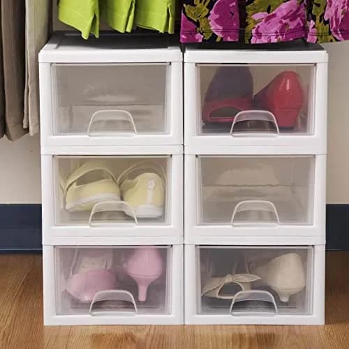 Sterilite Stacking Drawer Storage Organizer 6 Quart (1.5 L) | 6-Pack White Plastic Organizer thumbnail 5