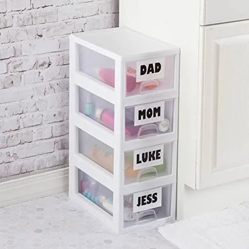 Sterilite Stacking Drawer Storage Organizer 6 Quart (1.5 L) | 6-Pack White Plastic Organizer thumbnail 6