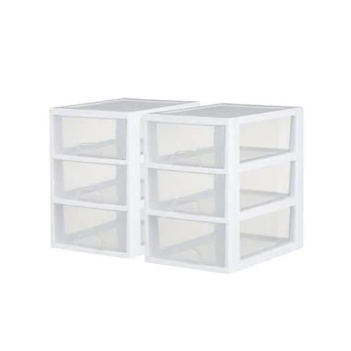 Sterilite Stacking Drawer Storage Organizer 6 Quart (1.5 L) | 6-Pack White Plastic Organizer thumbnail 1