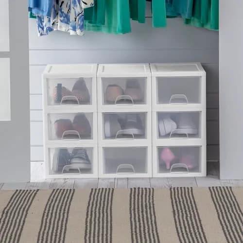 Sterilite Stacking Drawer Storage Organizer 6 Quart (1.5 L) | 6-Pack White Plastic Organizer thumbnail 7