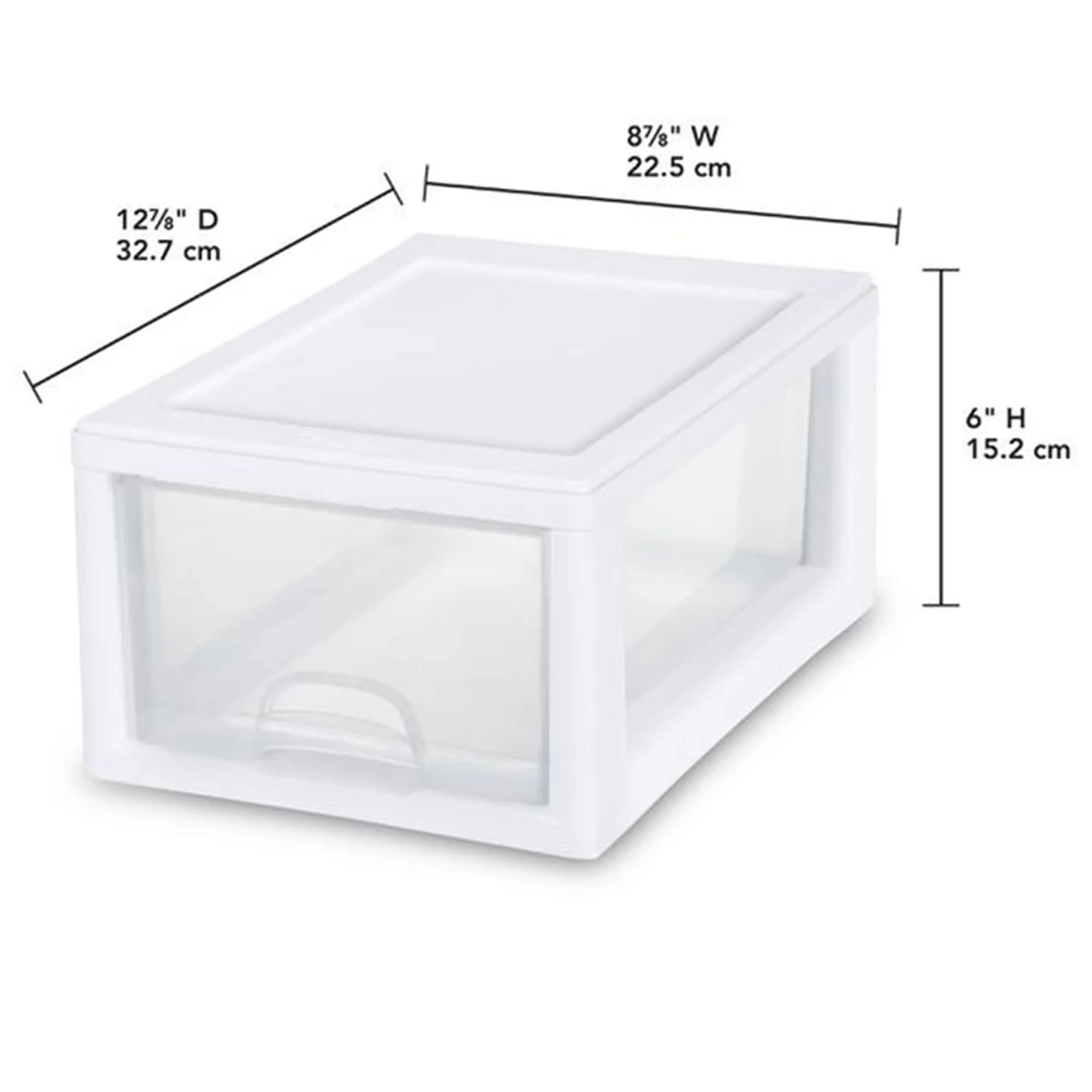 Sterilite Stacking Drawer Storage Organizer 6 Quart (1.5 L) | 6-Pack White Plastic Organizer - view 2