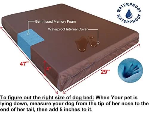 Dogbed4less Extra Large Gel-Infused Memory Foam Dog Bed | Orthopedic Support for XL Breeds thumbnail 2