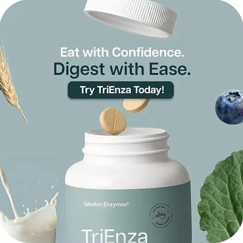 Houston Enzymes TriEnza Digestive Enzyme Supplement Chewable Tablets 180 Count | Supports Gluten, Casein, Soy Digestion thumbnail 8