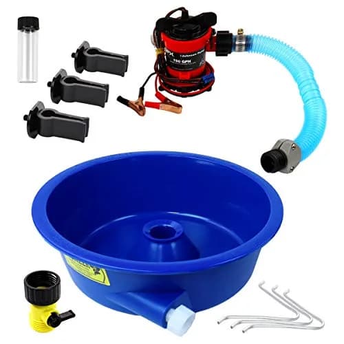 Blue Bowl Concentrator Kit with Pump, Leg Levelers, Vial - Gold Mining Equipment 2.3 kg (5 lb) | Portable Fine Gold Recovery System thumbnail 1
