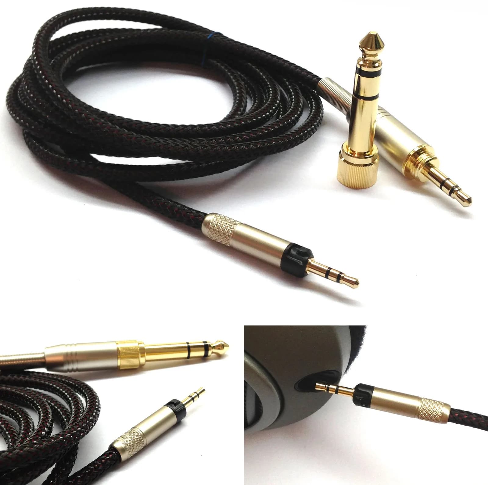 NewFantasia 3m Braided Audio Upgrade Cable for Sennheiser HD598, HD599, HD560s, HD620S Headphones - view 2