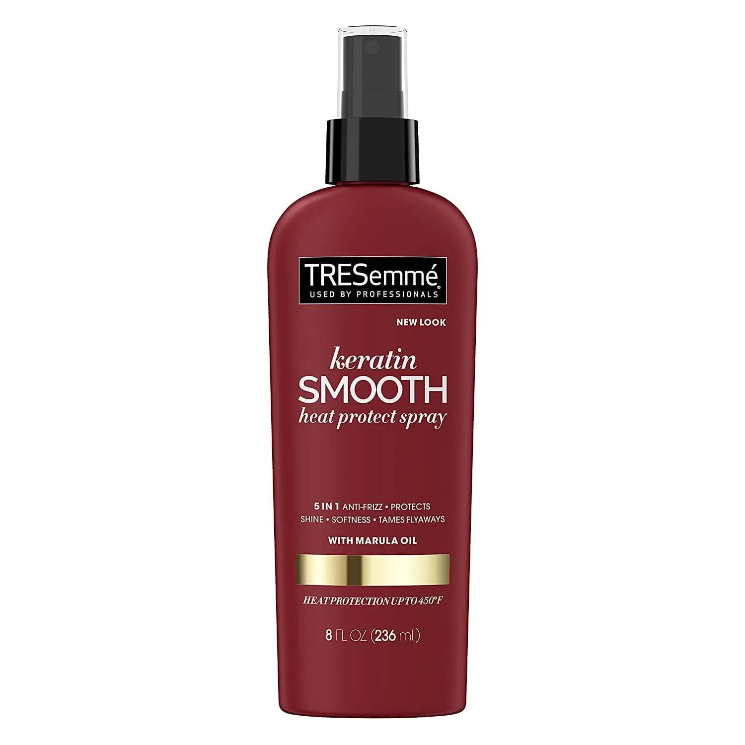 TRESemmé Keratin Smooth Heat Protect Spray with Marula Oil, 236ml (8 Fl Oz) | Shields Hair from Heat Up to 450°F — no color
