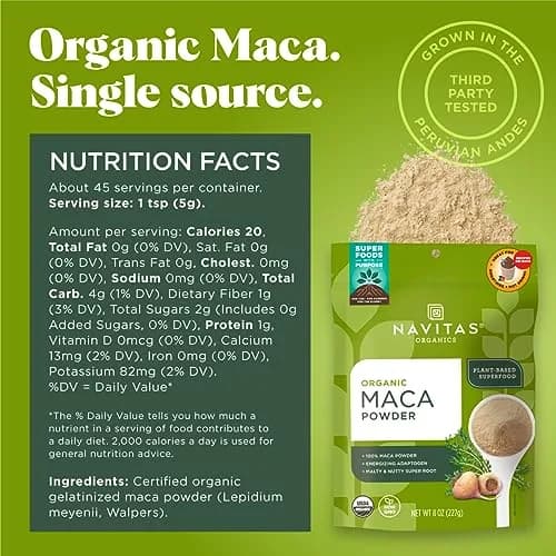 Navitas Organics Gelatinized Maca Powder 227g (8oz) | USDA Organic Adaptogen for Energy & Balance thumbnail 2