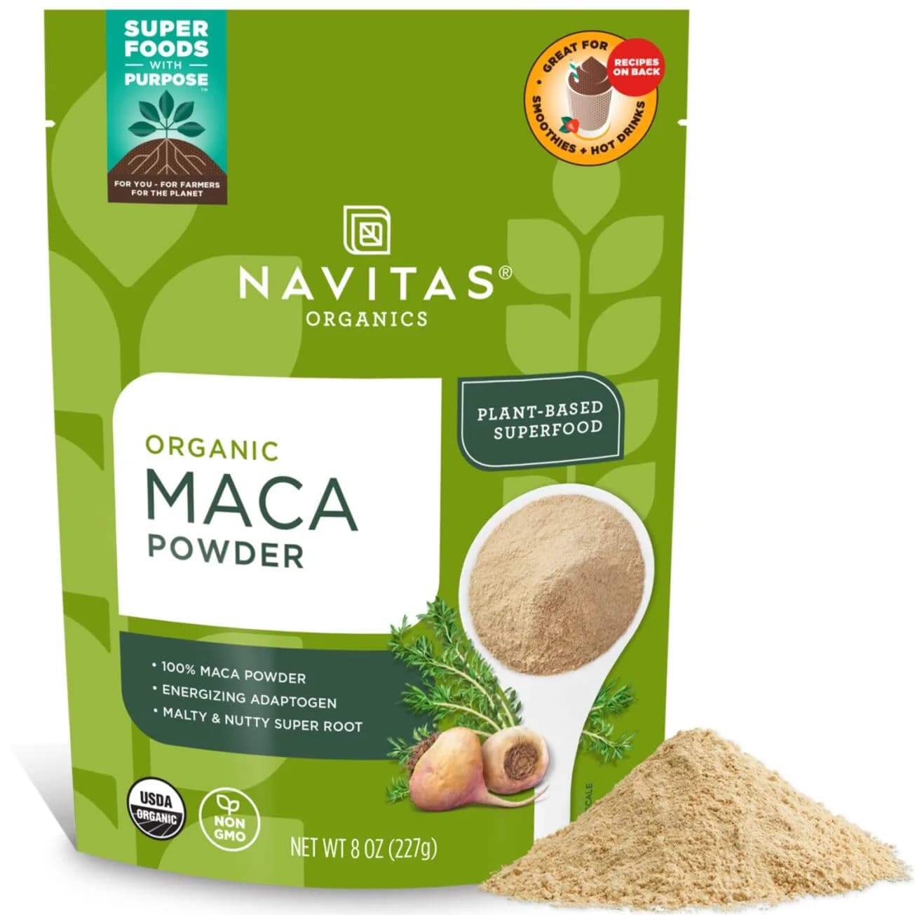 Navitas Organics Gelatinized Maca Powder 227g (8oz) | USDA Organic Adaptogen for Energy & Balance - main product image