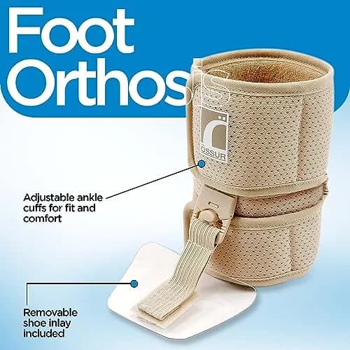 Ossur Foot-up Drop Foot Brace - Ankle Support Comfort Adjustable Wrap (Beige, Medium) | Lightweight, Discreet Support for Drop Foot thumbnail 3