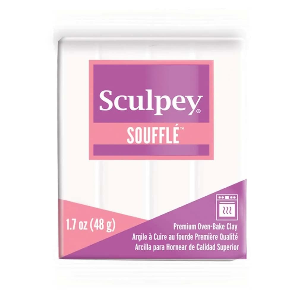 Polyform Sculpey Soufflé Polymer Oven-Bake Clay, Igloo White | Lightweight, Non-Toxic for Jewelry & Crafts