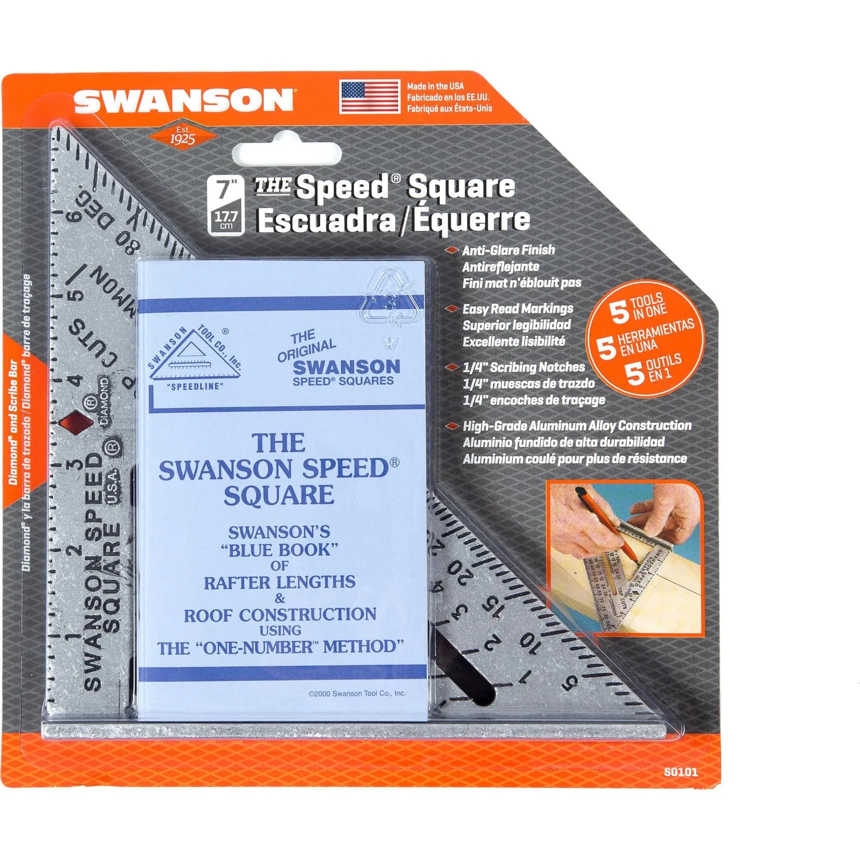 Swanson Tool Co S0101 7 Inch Speed Square, Pack of 50 | Die-Cast Aluminum for Accuracy - view 2