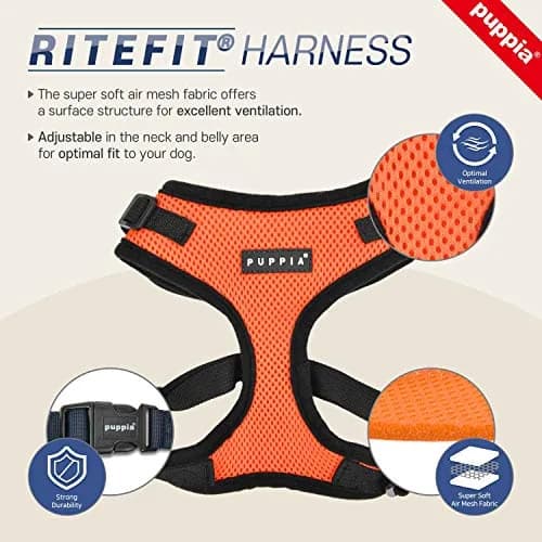 Puppia RiteFit Harness with Adjustable Neck, X-Large, Purple | Well-Designed Dog Vest Harness for Comfort & Fit thumbnail 5