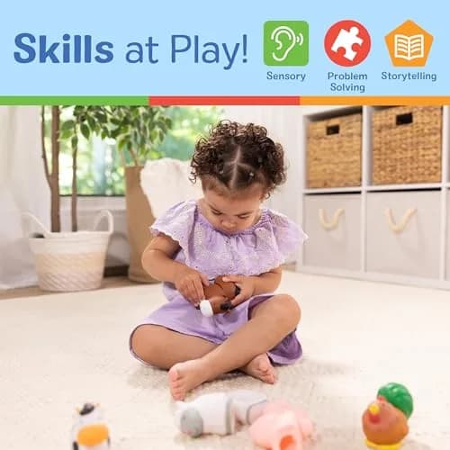 Melissa & Doug Pop Blocs Farm Animals Educational Baby Toy - 10 Linkable Pieces | Fine Motor & Cognitive Development thumbnail 5