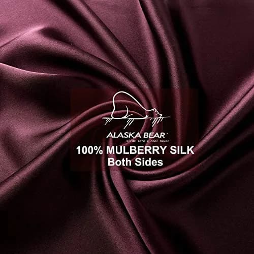 ALASKA BEAR Queen Silk Pillowcase & Hypoallergenic Silk Scrunchie Set | 100% Mulberry Silk, 20x30 in, Breathable & Skin-Friendly thumbnail 4
