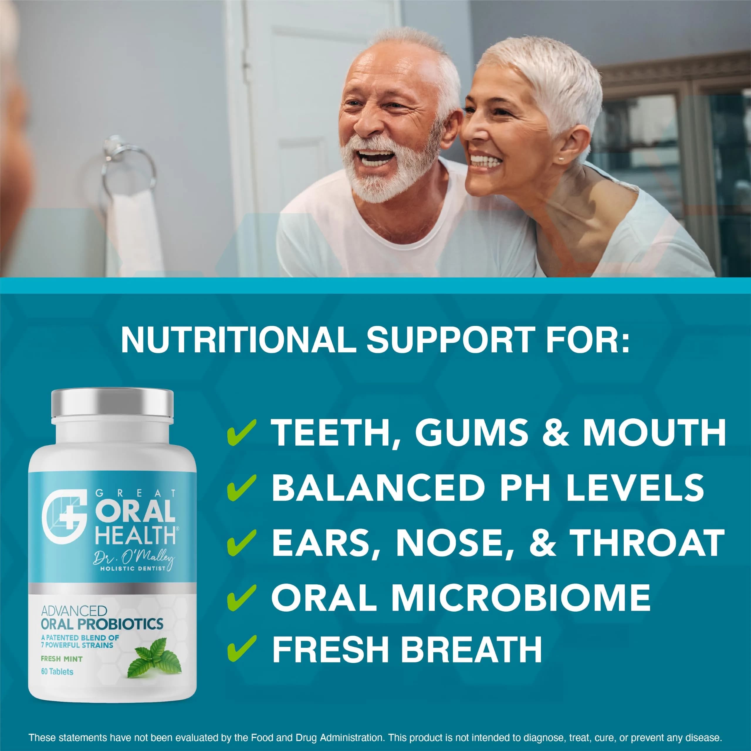 Great Oral Health Oral Probiotics Mint 60 Count (1 Pack) | Dentist Formulated for Bad Breath & Gum Health - view 2