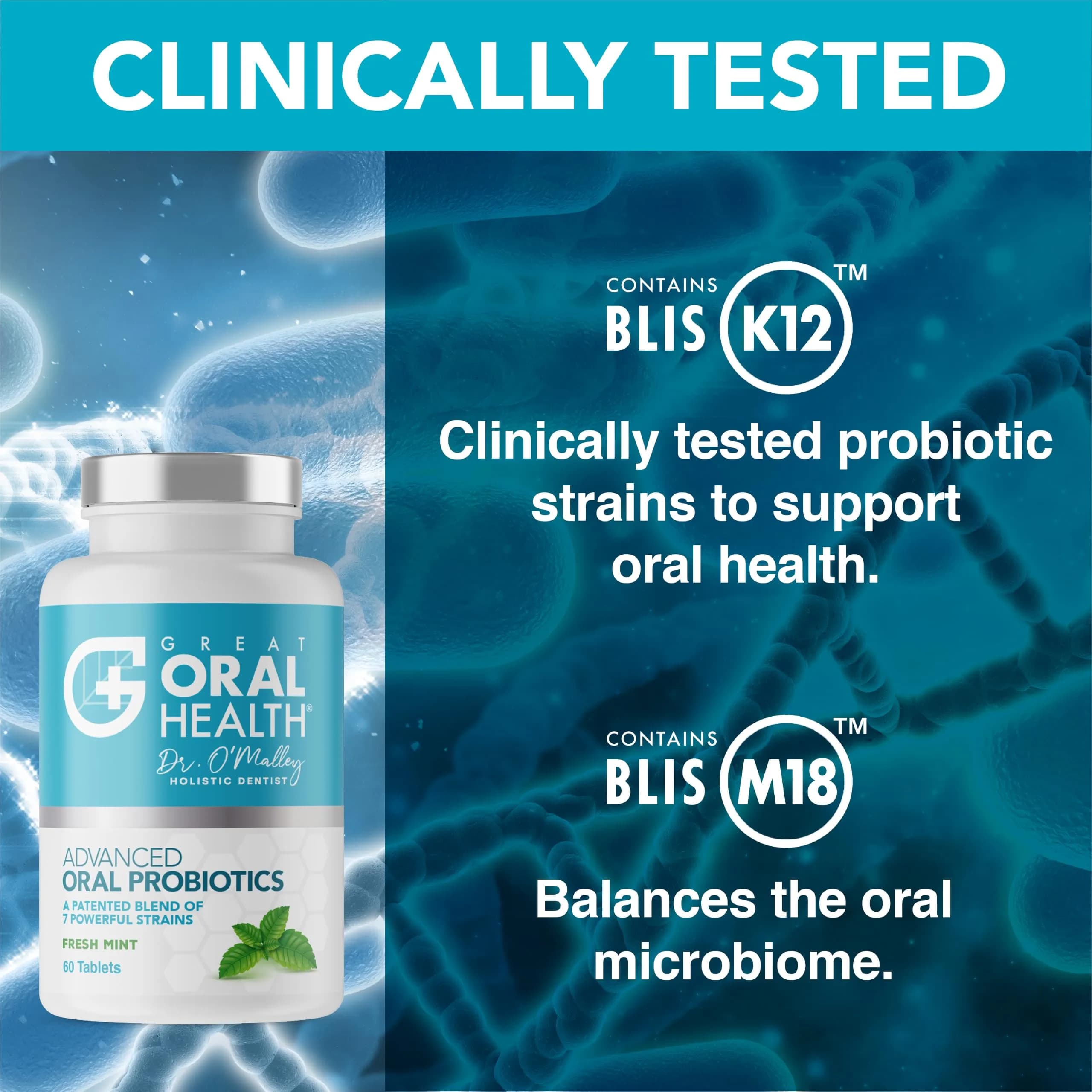 Great Oral Health Oral Probiotics Mint 60 Count (1 Pack) | Dentist Formulated for Bad Breath & Gum Health - view 3