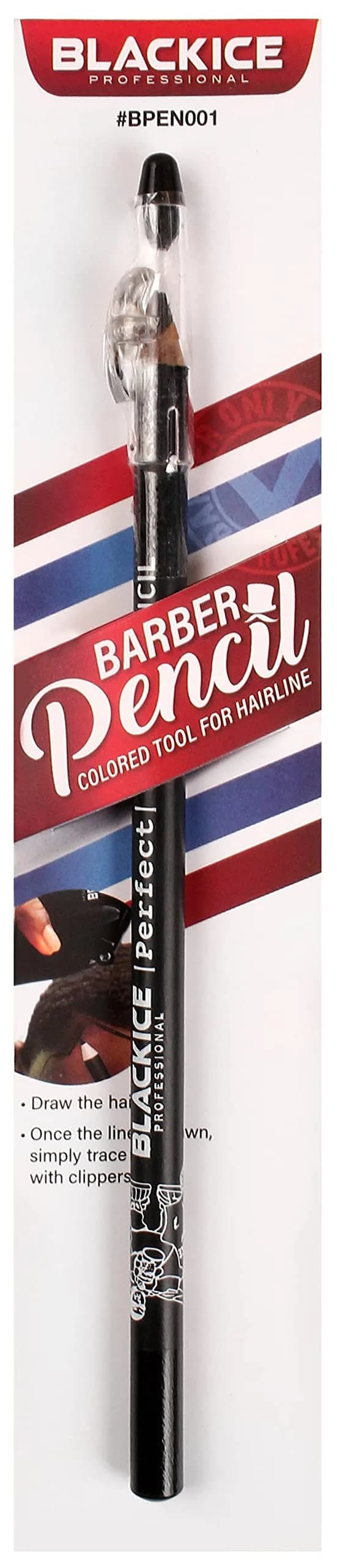 Black Ice Spray Barber Pencil (Black) | Professional Hairline Drawing Tool - main product image