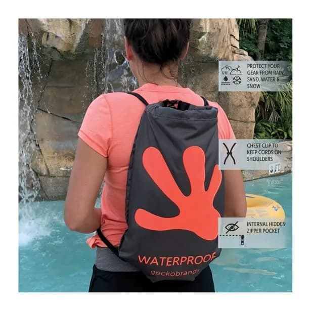 geckobrands Drawstring Travel Backpack 10L Waterproof Lightweight for Beach & Hiking thumbnail 6