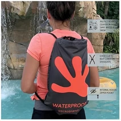 geckobrands Drawstring Travel Backpack 10L Waterproof Lightweight for Beach & Hiking thumbnail 4