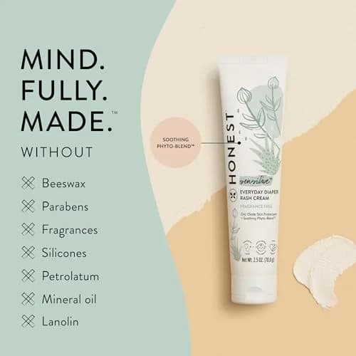 The Honest Company Hypoallergenic Diaper Rash Cream | Zinc Oxide 2.5 oz (70g) | NEA Recognized, Cruelty Free thumbnail 5