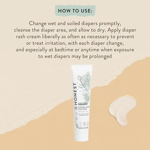The Honest Company Hypoallergenic Diaper Rash Cream | Zinc Oxide 2.5 oz (70g) | NEA Recognized, Cruelty Free thumbnail 6