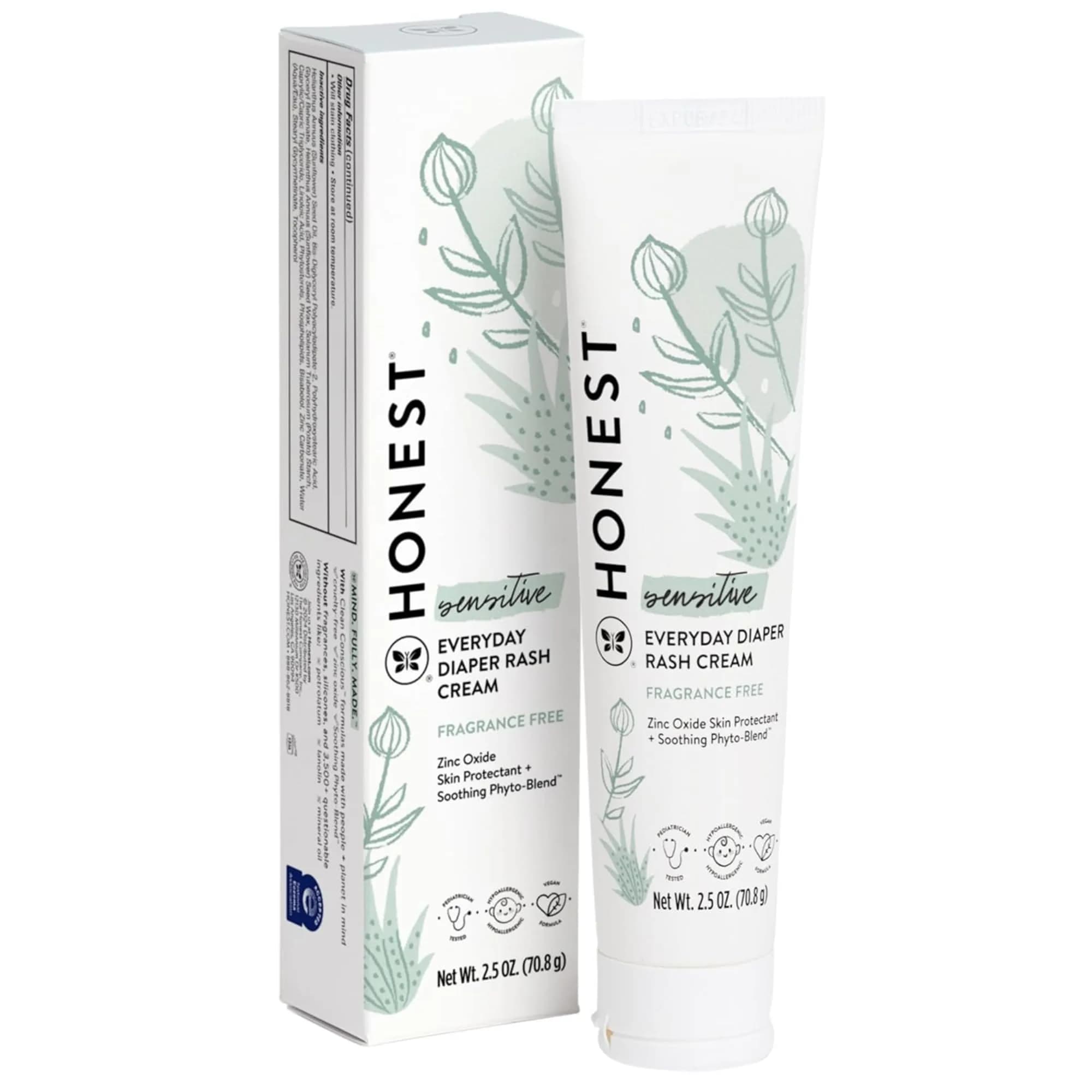 The Honest Company Hypoallergenic Diaper Rash Cream | Zinc Oxide 2.5 oz (70g) | NEA Recognized, Cruelty Free - main product image