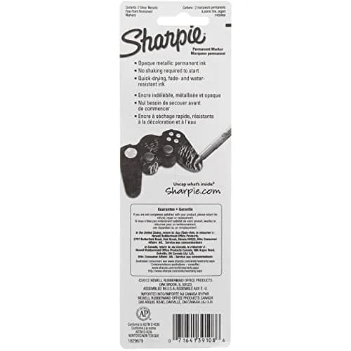 Sharpie Metallic Permanent Markers, Fine Point, Silver, Pack of 12 | Opaque Ink for Dark Surfaces thumbnail 4