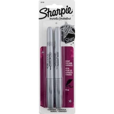 Sharpie Metallic Permanent Markers, Fine Point, Silver, Pack of 12 | Opaque Ink for Dark Surfaces thumbnail 5