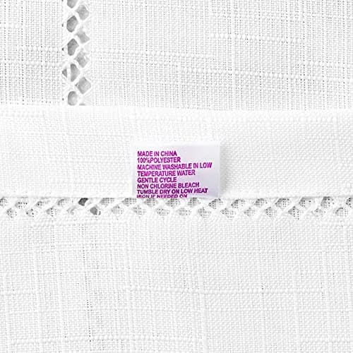 Violet Linen Hem Stitch Embroidered Vintage Design Tablecloth White 54" x 72" | Classic Durable Vintage Style thumbnail 4