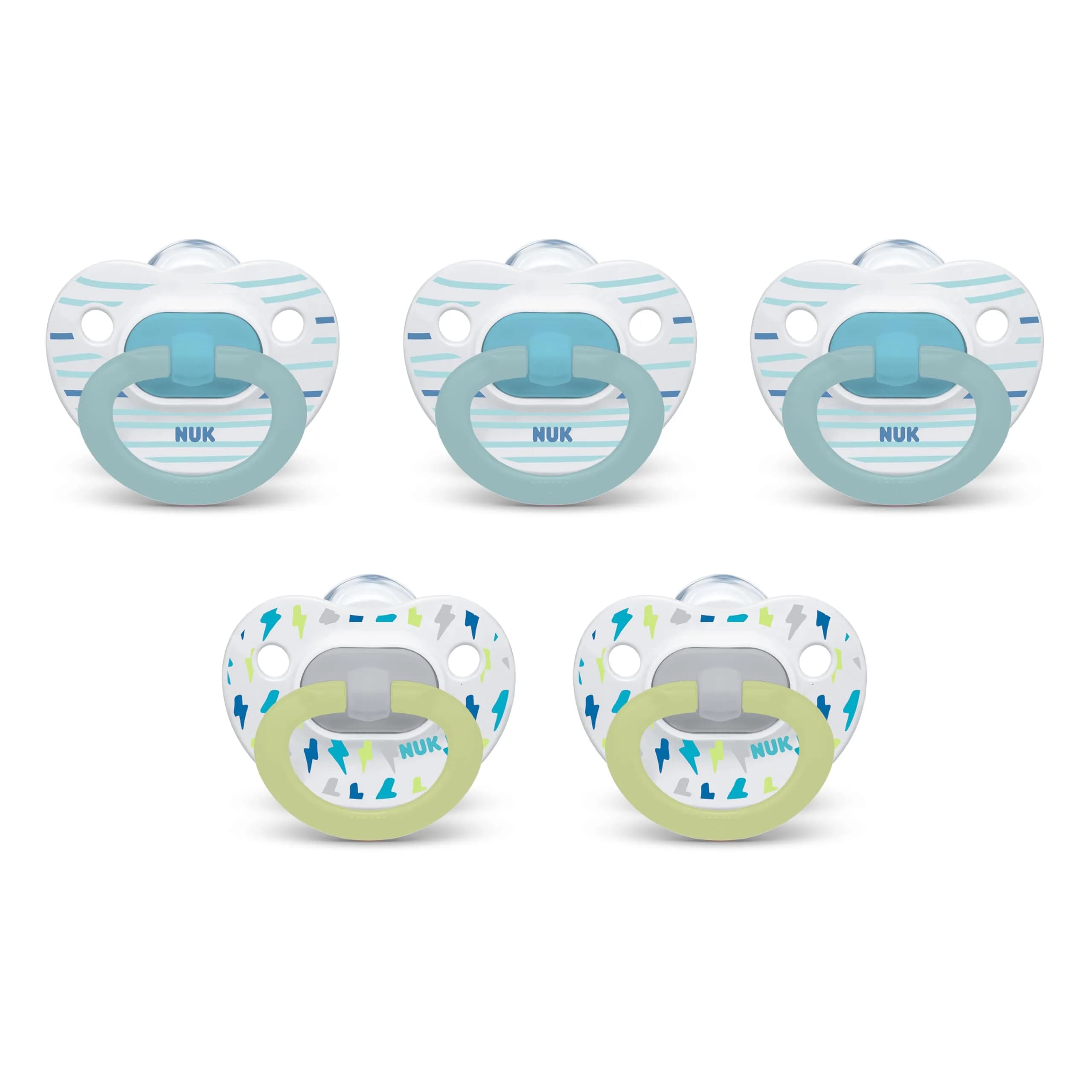 NUK First Choice Classic Orthodontic Baby Pacifier 0-6 Months | BPA-Free Silicone Newborn Pacifier (5-Pack, Neutral) — 6-18 Months