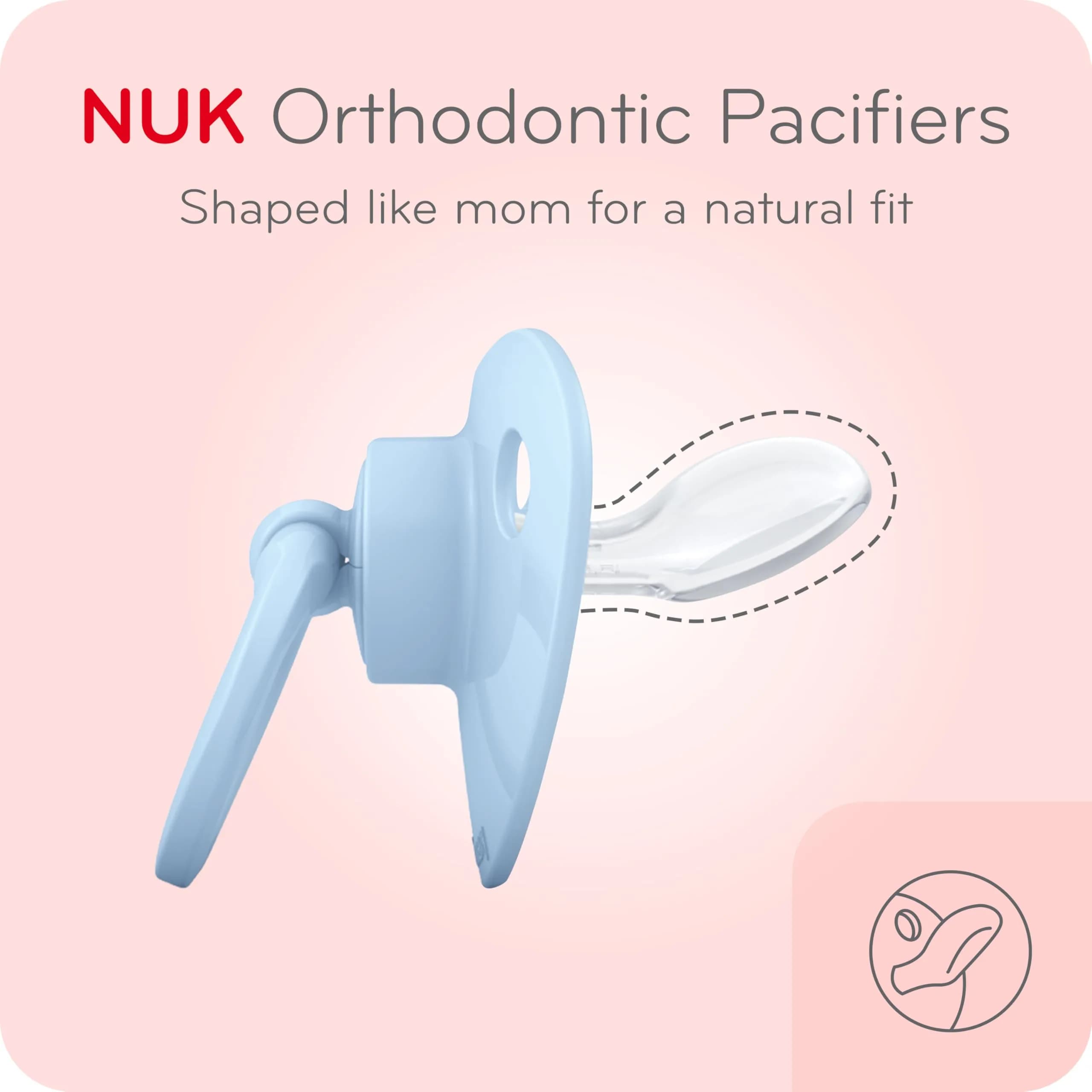 NUK First Choice Classic Orthodontic Baby Pacifier 6-18 Months 5-Pack | BPA-Free Silicone Nipple for Natural Sucking - view 2
