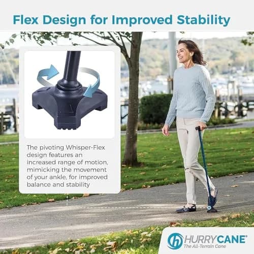 HurryCane Freedom Edition Folding Walking Cane, Pathfinder Purple | Adjustable Height 30.5-37.5 inches | Lightweight 0.57kg (1.25 lb) thumbnail 4