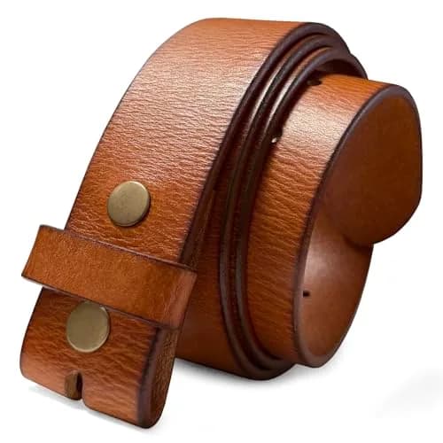 Belts.com Full Grain Leather Belt Strap 38mm (1.5 inch) Wide | Genuine Vegetable Tanned Leather with Snap Buckle thumbnail 1