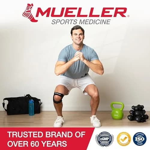 MUELLER Sports Medicine Adjustable Max Knee Strap | Pain Relief Support for Men & Women, Ideal for Patellar Tendinitis, Runner's Knee, Osgood-Schlatter's, Black, Large/X-Large thumbnail 8