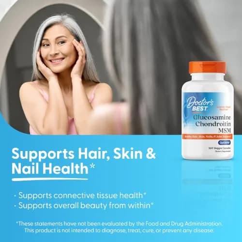 Doctor's BEST Glucosamine Chondroitin MSM, Non GMO, 360 Capsules | Joint & Beauty Support thumbnail 7