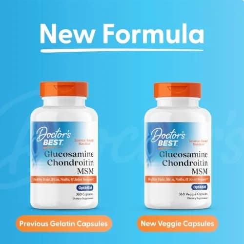 Doctor's BEST Glucosamine Chondroitin MSM, Non GMO, 360 Capsules | Joint & Beauty Support thumbnail 9