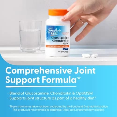 Doctor's BEST Glucosamine Chondroitin MSM, Non GMO, 360 Capsules | Joint & Beauty Support thumbnail 3