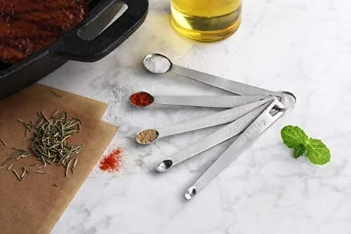 New Star Foodservice Mini Measuring Spoons Set, 5-Piece Stainless Steel | Dash, Pinch, Smidgen, Drop, Tad Measurements thumbnail 4
