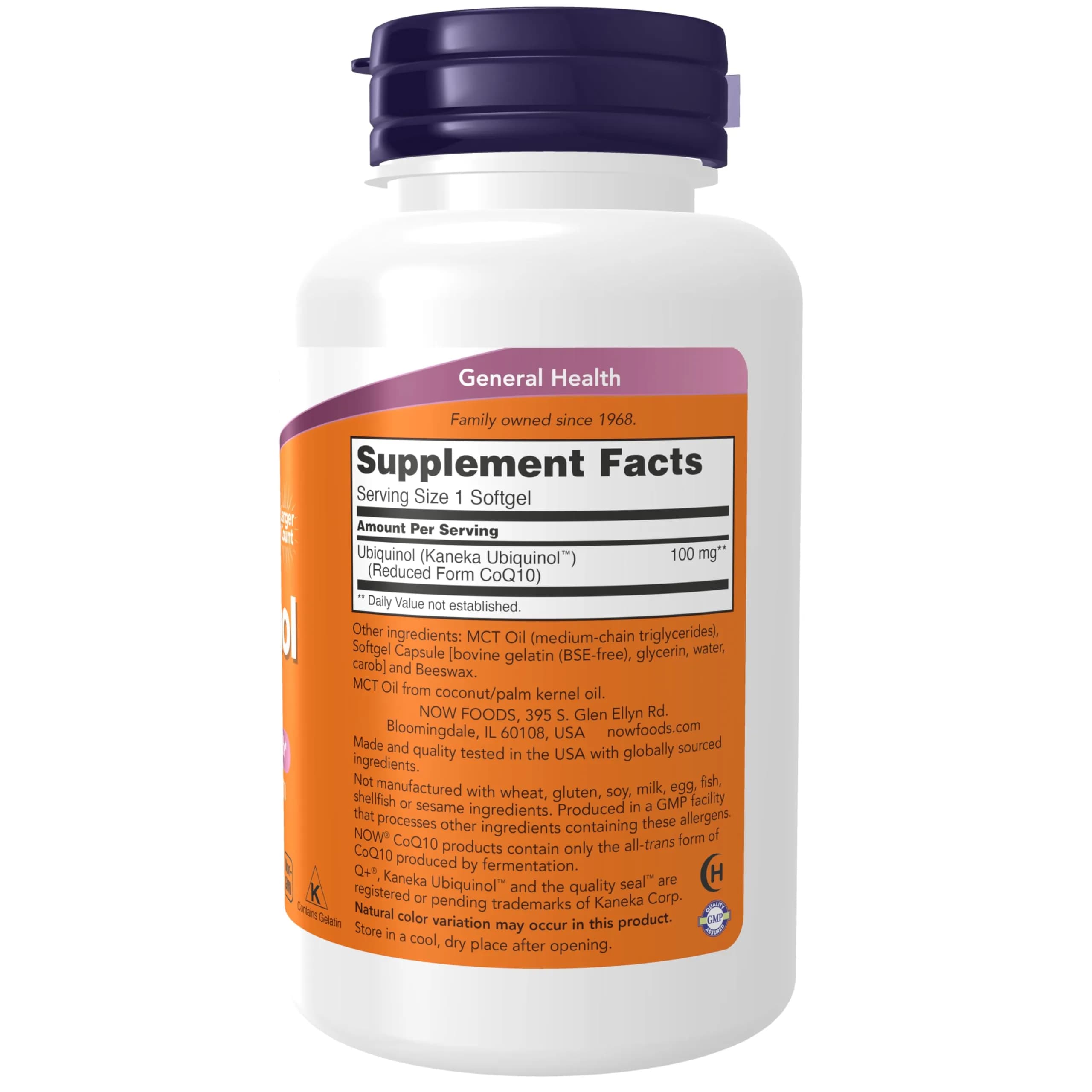 NOW Foods Ubiquinol 100 mg Softgels 120 Count (120 Count) | High Bioavailability CoQ10 for Heart Health - view 2