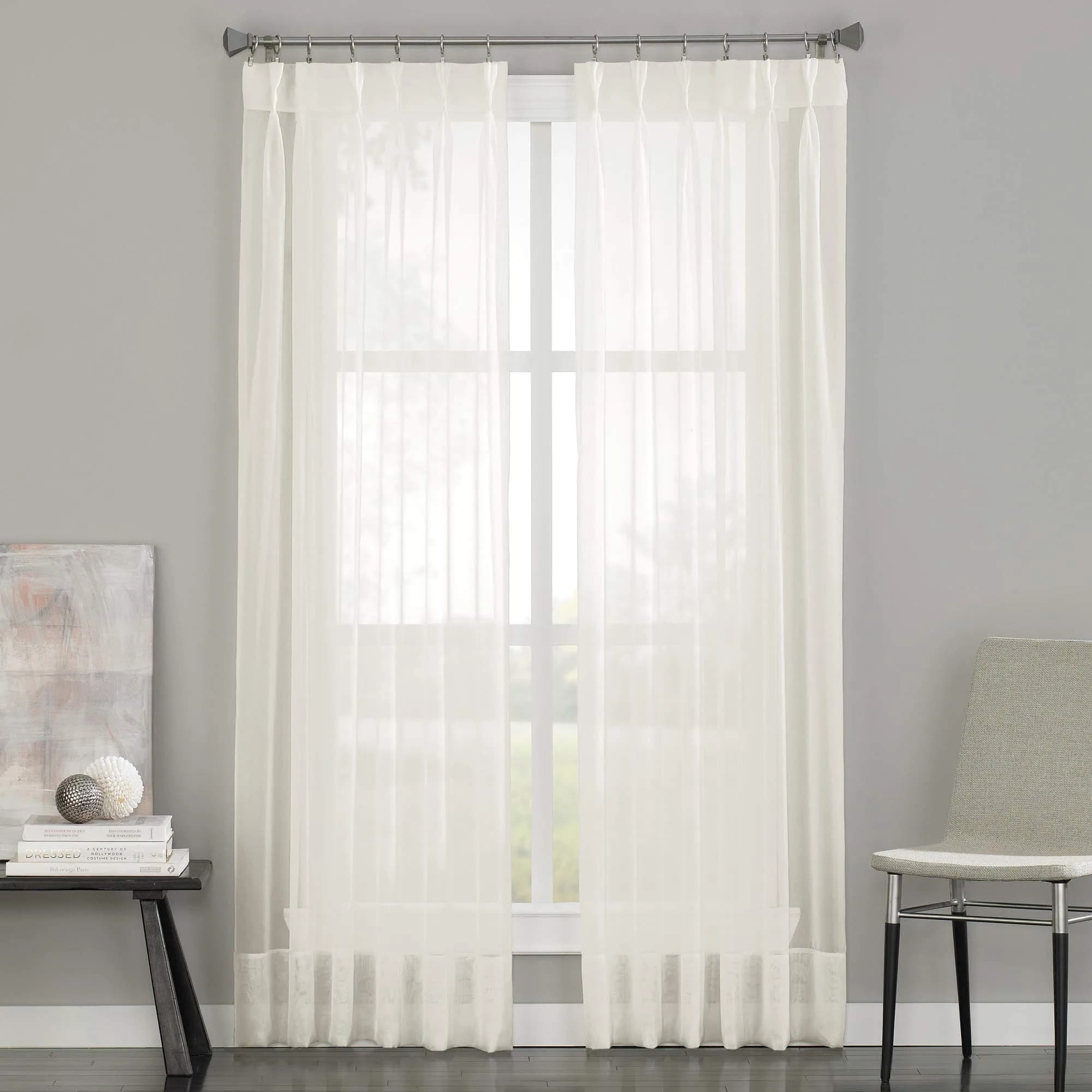 Curtainworks Soho Voile Sheer Pinch Pleat Curtain Panel, 29 in x 84 in | Sheer voile fabric for versatile window decor