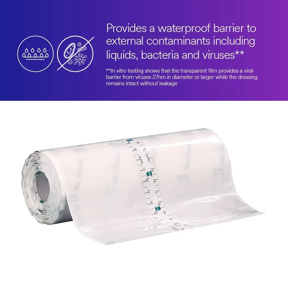 Tegaderm Transparent Film Roll 6" x 11 yd Waterproof Bacterial Barrier for Medical Fixation thumbnail 2